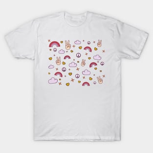 Rainbow, heart, cloud and star - Peace 2 T-Shirt
